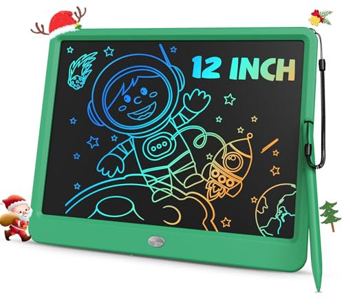 TEKFUN 12 Zoll LCD Schreibtafel für Kinder Erwachsene, Maltafel Zaubertafel Maltafel kinder ab 3+ Jahre, Geburtstag Weihnachts Geschenke Spielzeug für 3 4 5 6 7 8 Mädchen Jungen (Grün)