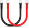 Lpluziyyds Battery Inverter Cable, 2pcs 2AWG/35mm² 50cm 12V Red and Black Car Battery Charger Cable Leads with M8 Ring Terminals Copper Wire for Truck, Motorcycle, Solar, RV, Marine