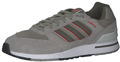 adidas Running Shoe Run 80S, Silver Pebble/Olive Strata/Bright Red, HP6114, 42 EU
