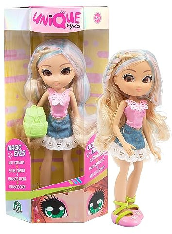 UNIQUE EYES, Puppe 25 cm – Kollektion Schmetterling – Rebecca mit Blick auf Dich folgt den Augen, mit Kleidung für Frühling und Sommer, Spielzeug für Kinder ab 3 Jahren, MYM442