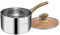 VENTION Casseruola da 18 cm in Acciaio Inox con Manico e Coperchio, Pentola con un Manico Lungo 2L per Induzione e Gas, Manico Finto Legno, Adatto per Destrimani