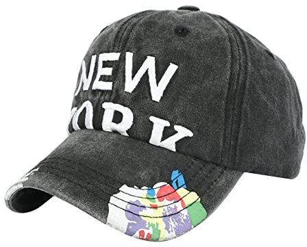 MüTze Damen Schwarz Cap Mit Ventilator Glitzer-Trucker-Visier, chaotisch, einfarbig, Baseball-Pferdeschwanz-Brötchen, Mütze, Unisex-Baseballmützen Weißer Riese Caps 80