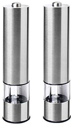 ORLOVA Pepper Shaker Mill,Salt Grinder, Professional Salt and Pepper Mills, Electric Grinder Set, Adjustable Coarseness from Stainless Steel Blades, One Touch Operation, Battery Powered