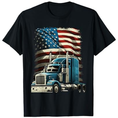 Trucker US-amerikanische Flagge für patriotischen LKW-Fahrer T-Shirt