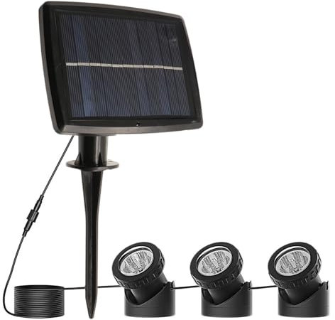 KINGCOO Luce solare subacquea per laghetto, impermeabile, lampada sommergibile, 18 LED, luce per acquario, per giardino, piscina, cortile, paesaggio, illuminazione esterna (bianco caldo)