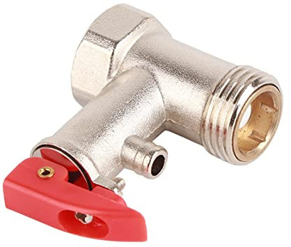 Sicherheitsventil, Inline-Warmwasser-Druckentlastungsventil 1/2 0,9 MPa, 1 Stück Sicherheitsventil Warmwasserbereiter Druckentlastungsprüfung Messing