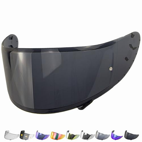 Everalo Kompatibel mit Shoei xspirit 3 Visier - Nxr - Ryd - Z7 - Rf1200 - X14 - Cwr 1 - Cwr f - Helmvisier Pinlock Ready - Nxr Visier Anti-Kratzer und Anti-Beschlag (Schwarz 80%)