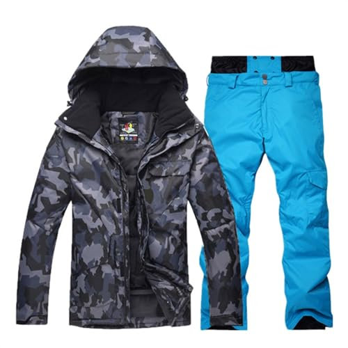 2 Teilig Skianzug Schneeanzug Winter Warm Winddicht Wasserdicht Skijacke + Skihose Anzug Set,Isolierte Snowboard-Schneeanzüge, Für Liebhaber Von Outdoor-Freizeit-L||L
