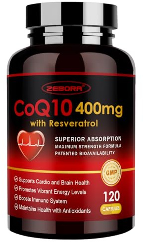 ZEBORA CoQ10 400mg,120 Veggie Capsules