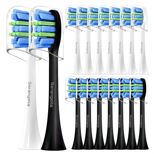 Ersatzbürstenköpfe für Philips Sonicare Elektrische Zahnbürsten, kompatibel mit G2 C1 C2 4100 5100 6100 9024, 10 Stück Ersatzbürstenköpfe (5 Weiß + 5 Schwarz) Sonic Ersatz