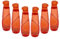 M1SS Plastic Water Bottles 6 Pack 950ML Reusable Juice Drink Bottles Fridge Door Storage Beverage Water Serving Bottle with Screw Cap Lid Portable for Outdoor Sports Gym Transparent (6PC-Orange)