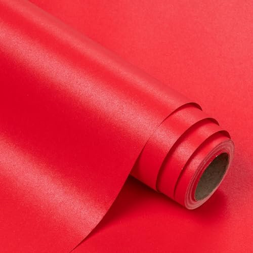 WRAPAHOLIC Rouleau de papier cadeau brillant de qualité supérieure – Rouge – 43,2 cm x 10 m