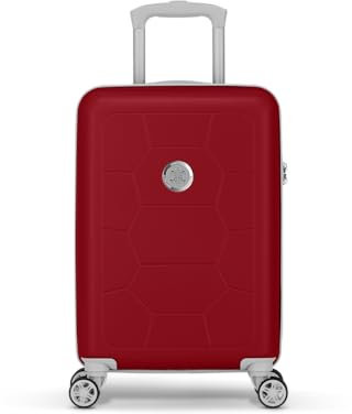 SUITSUIT Caretta – Handgepäck-Koffer mit 4 Rollen – Sicheres Zahlenschloss – Rot (53 cm)