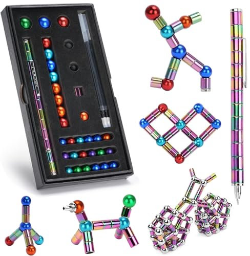 Nutmanel Kugelschreiber, Magnetischer Kugelschreiber, Fidget Pen, Magnet Stift, Lustige Multifunktions Stift, Stressabbau Druckkugelschreiber Geschenk Spielzeug für Junge Männer & Frauen