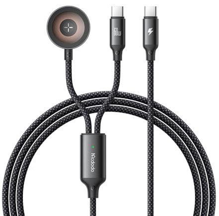 Mcdodo Apple Watch Cable de carga iWatch y iPhone Cable de carga USB C Rápido magnético iWatch Series iPhone Galaxy, Android (USB C + Apple Watch Cable de carga)