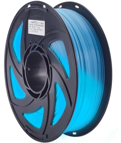 CREATCABIN Im Dunkeln Leuchtendes PETG-Filament,1.75mm 3D Drucker Filament,1.0kg,Dimensionsstärke Hohe Temperaturbeständigkeit,Für 3D-Drucker,Genauigkeit +/-0.02mm Liebhaber 3D-Druck,360.8Yard,Blau
