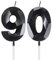 mciskin Black 90th Birthday Candles, 3D Number 90 Candles for Cake, Women Men 90th Birthday Decorations,Pearl Black Candle Cake Topper Decorations for Birthday Party Weddings Anniversary Supplies