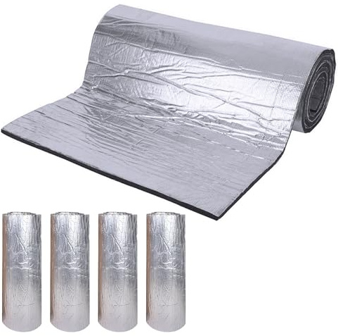 Putentfun 10mm Dämmmatte Auto Motorhaube Schallschutzmatte Dämmung Isolierung Matte Schaumstoff,Schallschutz Selbstklebend Feuerfest,Wasserdicht,Feuchtigkeitsfest 200cmx50cm - 4 Rollen