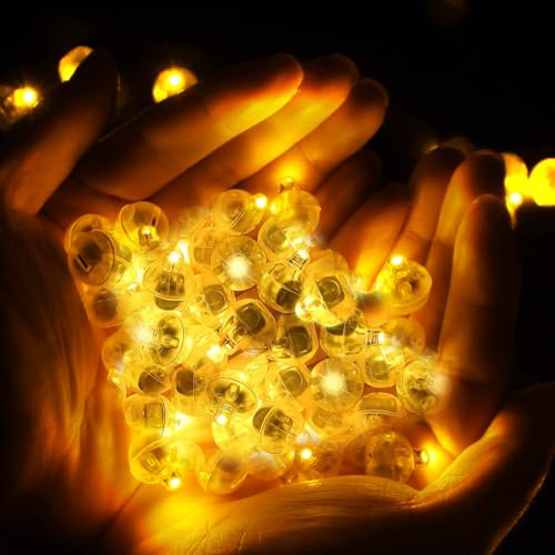 FainFun 100 Stück LED-Ballons Lichter, Led Ballons Lichter Warmweiß, Mini Led Luftballon für Luftballons, Partys, Bars, Verlobungen, Hochzeiten, Geburtstage, Weihnachten