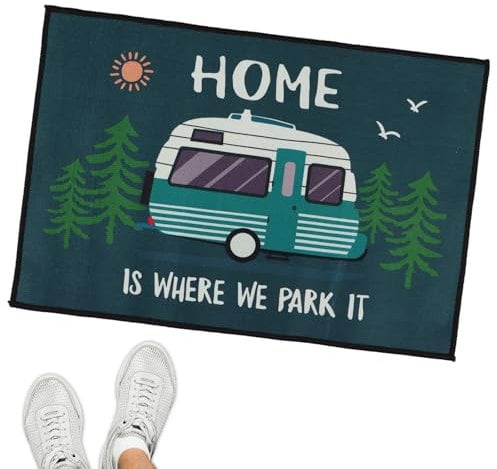 BETESSIN 40 x 60cm Campervan Gift Carpets Motorhome Rugs Doormat Anti-Slip Entrance Door Mats for Hone Campervan Accessories