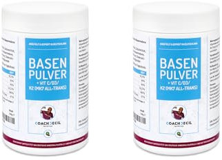 Basencitrat - Geschmack Wassermelone (Multivitamin Basenpulver mit Vitamin D3, C, K2 MK7 All-Trans, Magnesium, Calcium, Kalium & natürlichem Camu Camu-Extrakt) - 2-er Pack