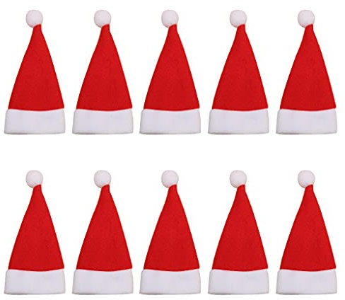 Vdaxvme Santa Hats Fork Sets Caps for Dining Room Decorations Non-Toxic Durable Cloth Knife Spoon Fork Bags