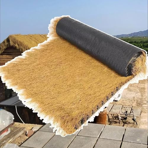 Künstliche Reetdachrolle, Mexikanische Synthetisches Strohdach Deko, Entenblindgras, Strohdachdekoration, Reetdach, Für Garten, Terrasse, Regenschirm, Zaun, Party-Dekoration(0.5x0.5m(1.64x1.64ft))