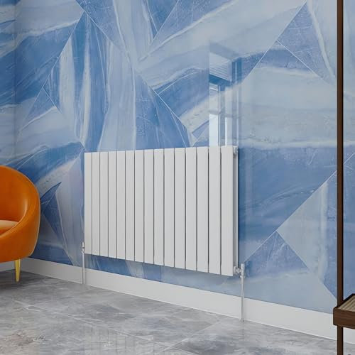 Central Heating Radiator,600x1020mm White Horizontal Flat Double Panel Column Energy-efficient for Morden Multi-Scene
