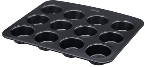 Pyrex - Glide Metal Muffin pan - PFAS-Free Non-Stick Coating - Even Baking - Durable - Practical XL Handle - Dishwasher Safe (12 Muffins)