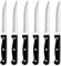 AEX Stainless Steel Knives Set Kitchen Knife Full Tang Durable Serrated Edges Steak Knives Sets Comfortable Grip Handle Dinner Table Knives Cutlery Set (6X Steak Knives)