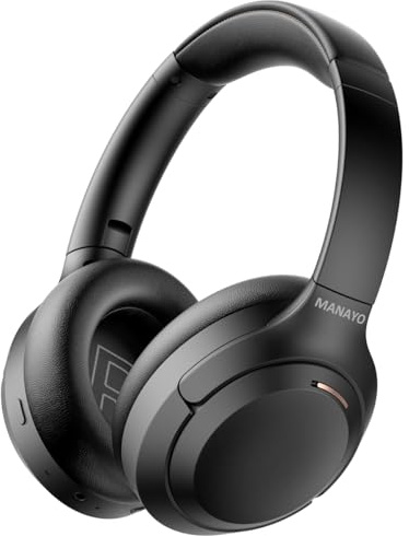 Echoes Rainbow Hybrid-Kopfhörer mit aktiver Geräuschunterdrückung, kabellos, Over-Ear-Bluetooth, 160 Stunden lange ANC-Spielzeit, Hi-Res-Audio, großer Bass, anpassbar über eine App, Transparenzmodus