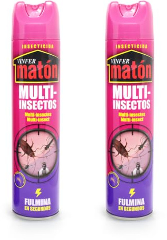 VINFERMATON - Insecticida Multiinsectos | Pack 2 x 600 ml | Moscas, Mosquitos, Cucarachas, Hormigas y otros Insectos Voladores y Rastreros | Acción Instantánea | Aroma Limón