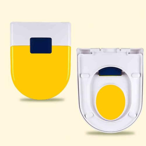 JNTFNE Toilettensitz D-Form D-Shape Family mit integriertem Kindersitz, Töpfchentraining, 45 x 36 cm, Orange (Orange)