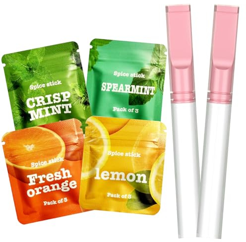 ePicsoa 2er Set Rauchentwöhnung Atemstick - 12 Nikotinfreie Filter (Minze+Grüne Minze+Zitrone+Orange) - Zigarettenersatz Rauchfrei Hilfsmittel mit echtem Rauchgefühl Nikotinfrei (Rosa)