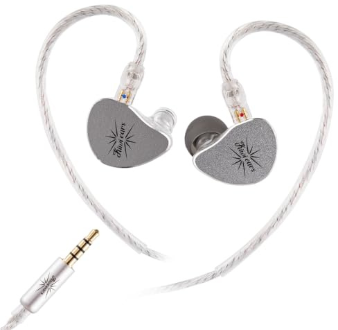 LINSOUL Kiwi Ears Belle 10 mm DLC Dynamischer Treiber In-Ear-Monitor,HiFi Kabel Ohrhörer mit Zwei versilberten Kabeln,IEM für Bühnenauftritte/Gaming/Musikproduktion (Ohne MIC, Silber)