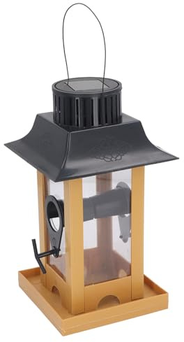 aqxreight Solarlicht-Vogelfutterhaus, Einfaches Nachfüllen, Lange Lebensdauer, Dekoratives Hängendes Vogelfutterhaus für den Außenbereich, für den Hinterhof, die Terrasse, Widerstandsfähigkeit und
