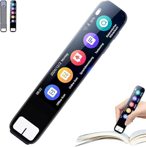 Scannix Ki-Stiftscanner,scannix Stift, Echtzeit Sprachübersetzer & Scanner Mit Touchscreen, Unterstützt 134 Sprachen, Offline & Online Nutzbar, Texterkennung In 60 Sprachen-A