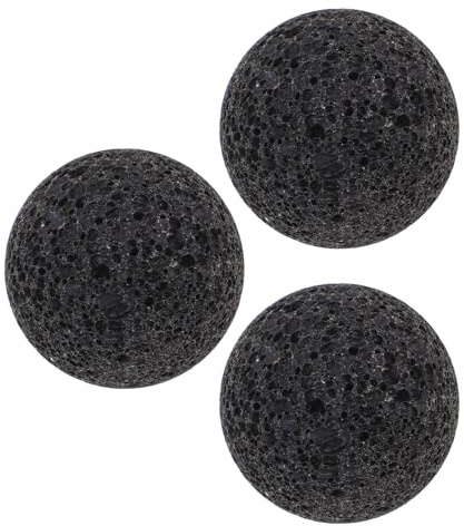 BESPORTBLE 3 Stück Sauna Lavasteine Rund 5cm aus Natürlichem Vulkangestein Hitzebeständige Saunasteine für Aromatherapie Diffusor Sauna und Spa Zubehör für Dampfbad