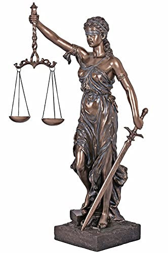 Gigantische Skulptur Göttin Justitia Figur Keramikmasse mit Bronzeschicht Anwaltskanzlei 175cm Antike wu74205v4 Palazzo Exklusiv