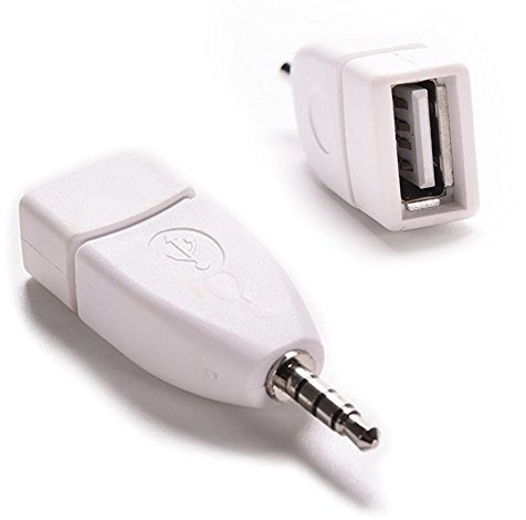 GETIT72 Lot de 2 adaptateurs audio mâle vers USB 2.0 femelle - Adaptateur auxiliaire 3,5 mm - Prise jack audio auxiliaire vers USB 2.0 femelle