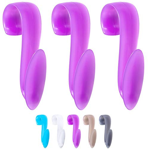 Wellgro 3 ganci per termosifoni, Made in Germany, ganci per asciugamano, ganci per termosifoni, colore: viola