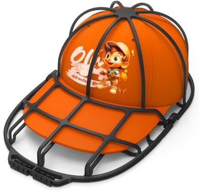 XQXA Cap Washer für Baseballmützen, gebogener Käfig-Reiniger, Shaper für Waschmaschine oder Geschirrspüler, Kunststoff, passend für Kinder und Erwachsene (Schwarz-1 Stück)