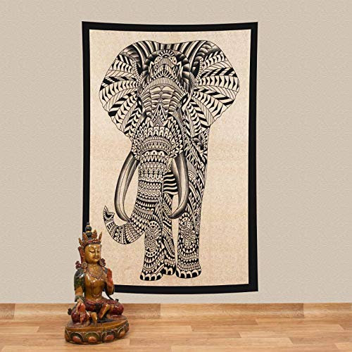 Kunst und Magie Tagesdecke Wandbehang Deko Tuch Elefant UV Aktiv ca. 200 x 135 cm
