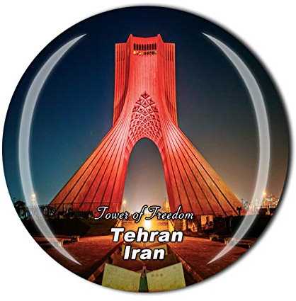 3D Tower of Freedom Tehran Iran Refrigerator Fridge Magnet Crystal Glass Magnet Tourist Travel Souvenir Collection Gift Magnetic Sticker Home Kitchen Decoration