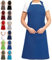 EllaTex Damen/Herren/UNISEX Schürze Kochschürze Kellnerschürze Bistroschürze Küchenschürze Grillschürze Latzschürze 100% Baumwolle, Farbe:Königsblau