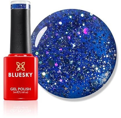 Bluesky Gel Nail Polish Mini 5ml, Sea Blue - BLZ03, Cobalt | A vivid, saturated shade that stays bold on short nails. Small bottle, full salon gloss and up to 21 days of chip free wear.