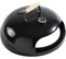 Hairy Bikers Round Outdoor Pizza Grill Attachment for Coal BBQ, 47x21cm Flat Plate, Steel with Black Finish Body, Wooden Handle and Temperature Gauge