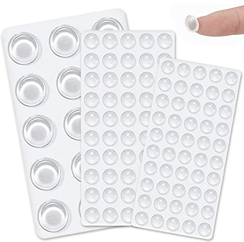 Clear Self Adhesive Rubber Bumpers Pads, 3 Size 118 PCS Plastic Cushions Door Stoppers Furniture Stick Noise Dampening Pads for Kitchen Drawer Cabinet Cupboard Picture Frame