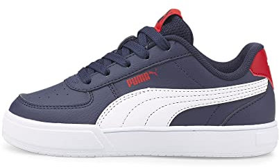 PUMA Caven PS Sneaker, Peacoat White-High Risk Red, 32 EU