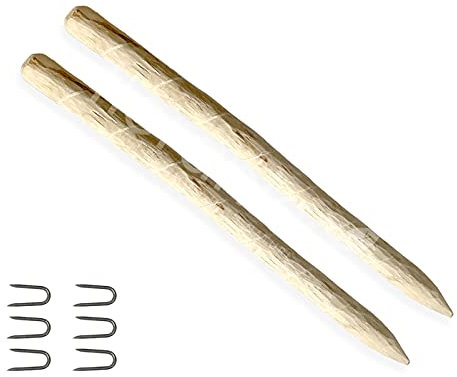 Floranica Zaunpfahl aus Haselnussholz Höhe 120cm 2 STK. Zaun Pfosten Staketenzaun Zaun Holz Zaunpfahl Rund Pfosten Durchmesser 6-8 cm